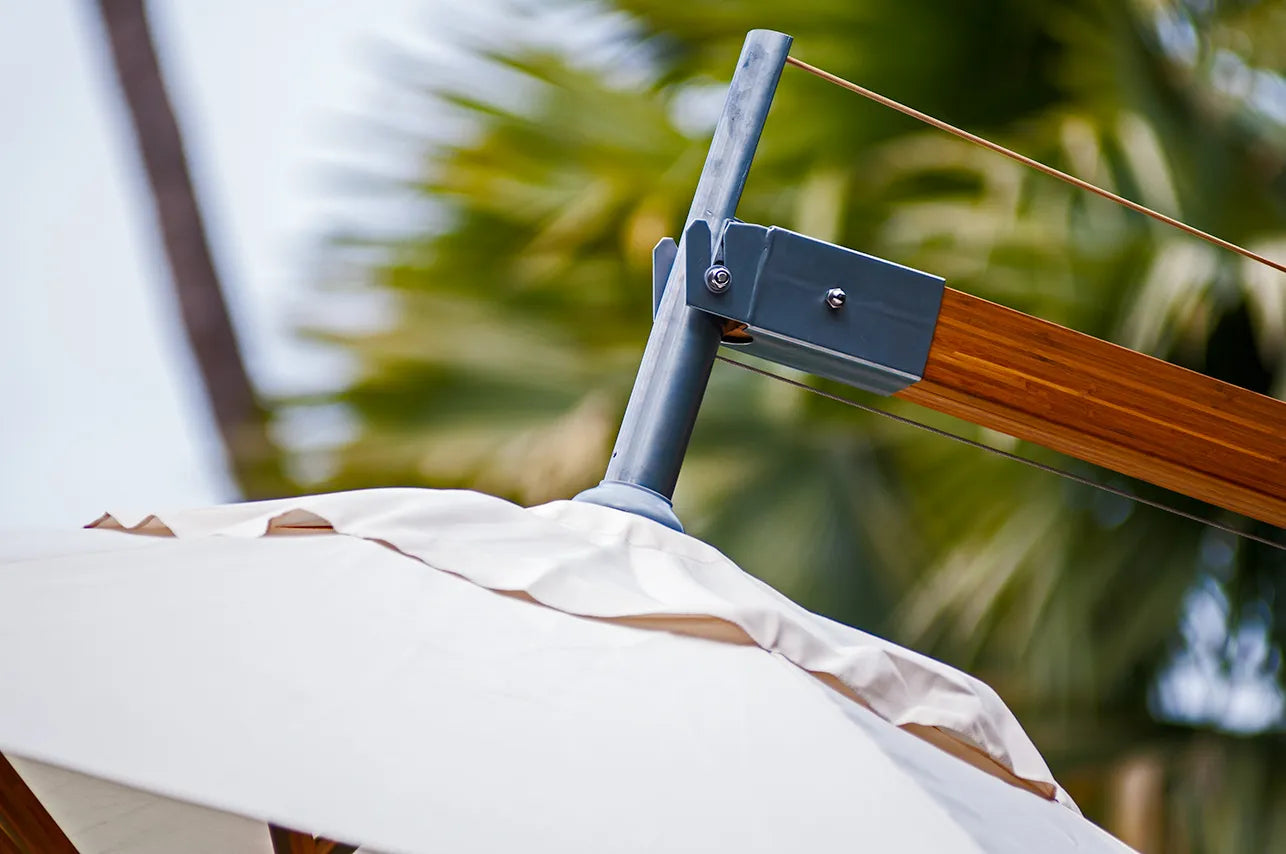 Bambrella Sirocco Side Wind Bamboo Cantilever Outdoor Umbrella