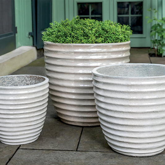 Campania Linea Planter Set of 3 | Glazed and Terra Cotta Collection