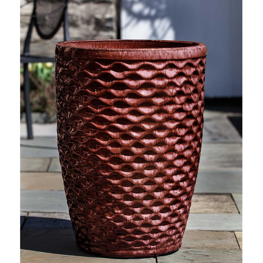 Campania Tall Honeycomb Planter Nested Set of 4 | Glazed Collection