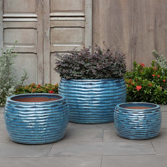 Campania Montauk Planter Nested Set of 3 | Glazed Collection