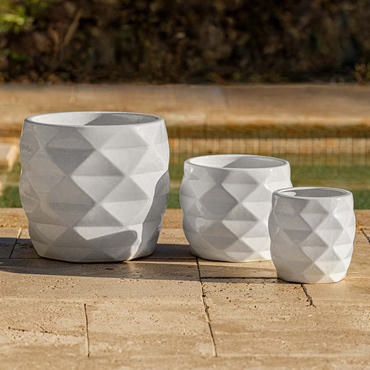 Campania Origami Glazed Planter Nested Set of 3