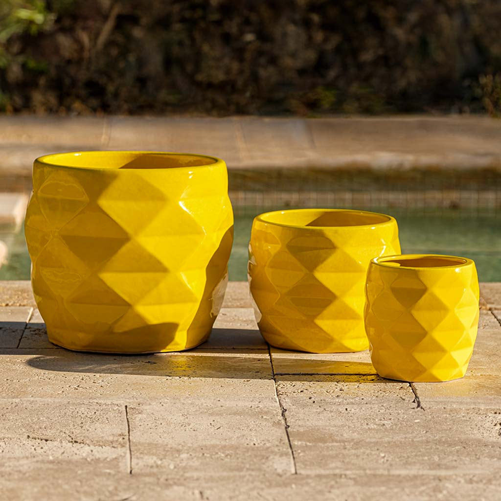 Campania Origami Glazed Planter Nested Set of 3