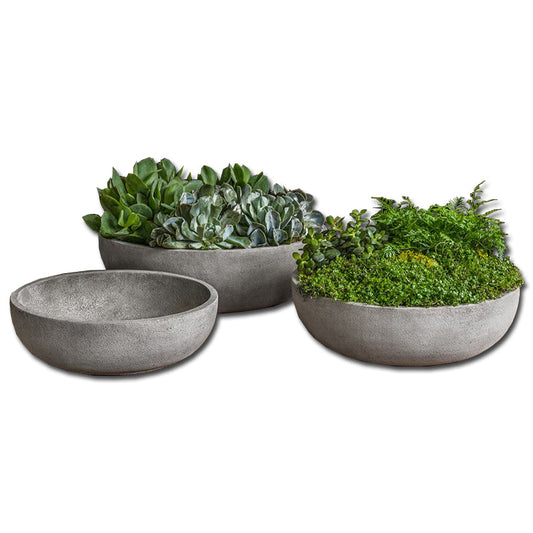 Campania Terrace Bowl | Cast Stone Planter
