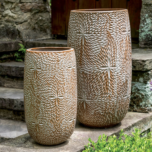 Campania Sand Dollar Tall Planter Nested Set of 2 | Glazed Collection