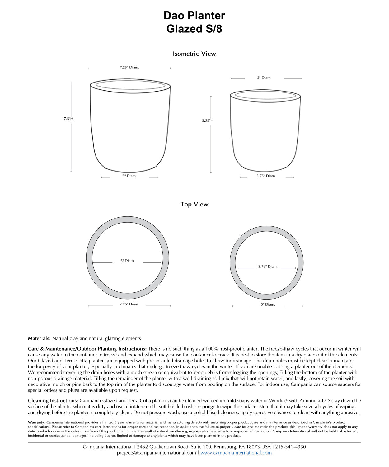 Campania Dao Planter Set of 8 | Angkor Glazed Collection