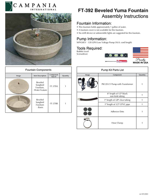 Campania International Beveled Yuma Fountain