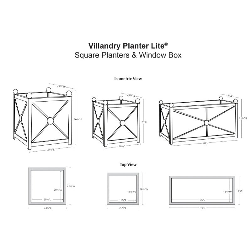 Campania Square Villandry Planter Lite Medium | Lite® Collection