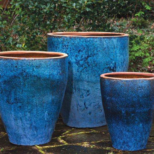 Campania Tharabar Planter Set of 3 | Glazed Terra Cotta