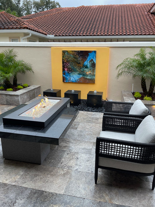 Blue Thumb Black Basalt Cube "Heiho" Fountain - Complete Kit