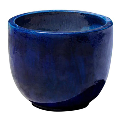 Campania Medium Sem Planter in Riviera Blue | Glazed Terra Cotta