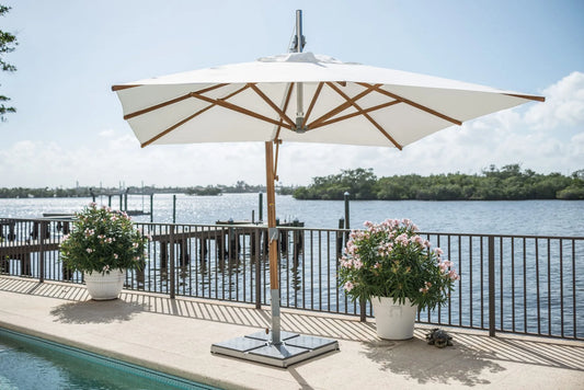 Bambrella Sirocco Side Wind Bamboo Cantilever Outdoor Umbrella