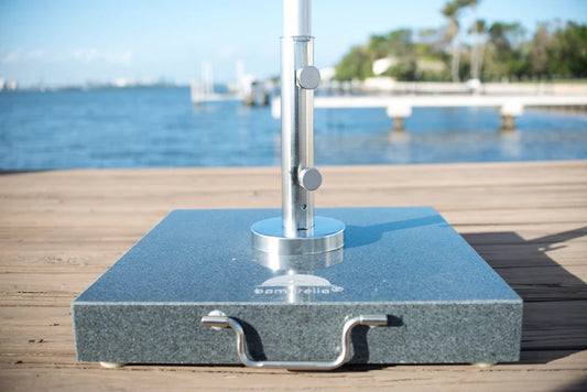 Bambrella 66 lbs Base with 1.5" Pole - Grey Granite & Stainless Steel