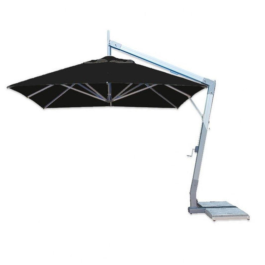 Bambrella Hurricane Side Wind Rectangle Aluminum Cantilever Umbrella- 2' with Pole, 8 Ribs