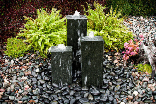 Blue Thumb Black Granite Towers 3-Column Fountain - Complete Kit