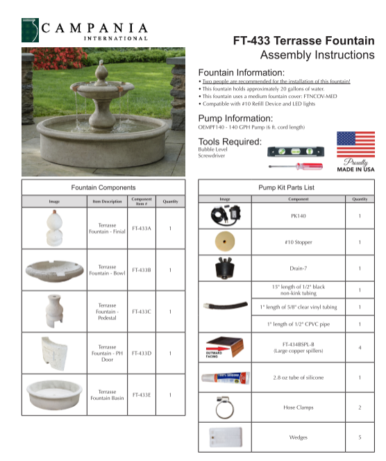 Campania International Terrasse Fountain