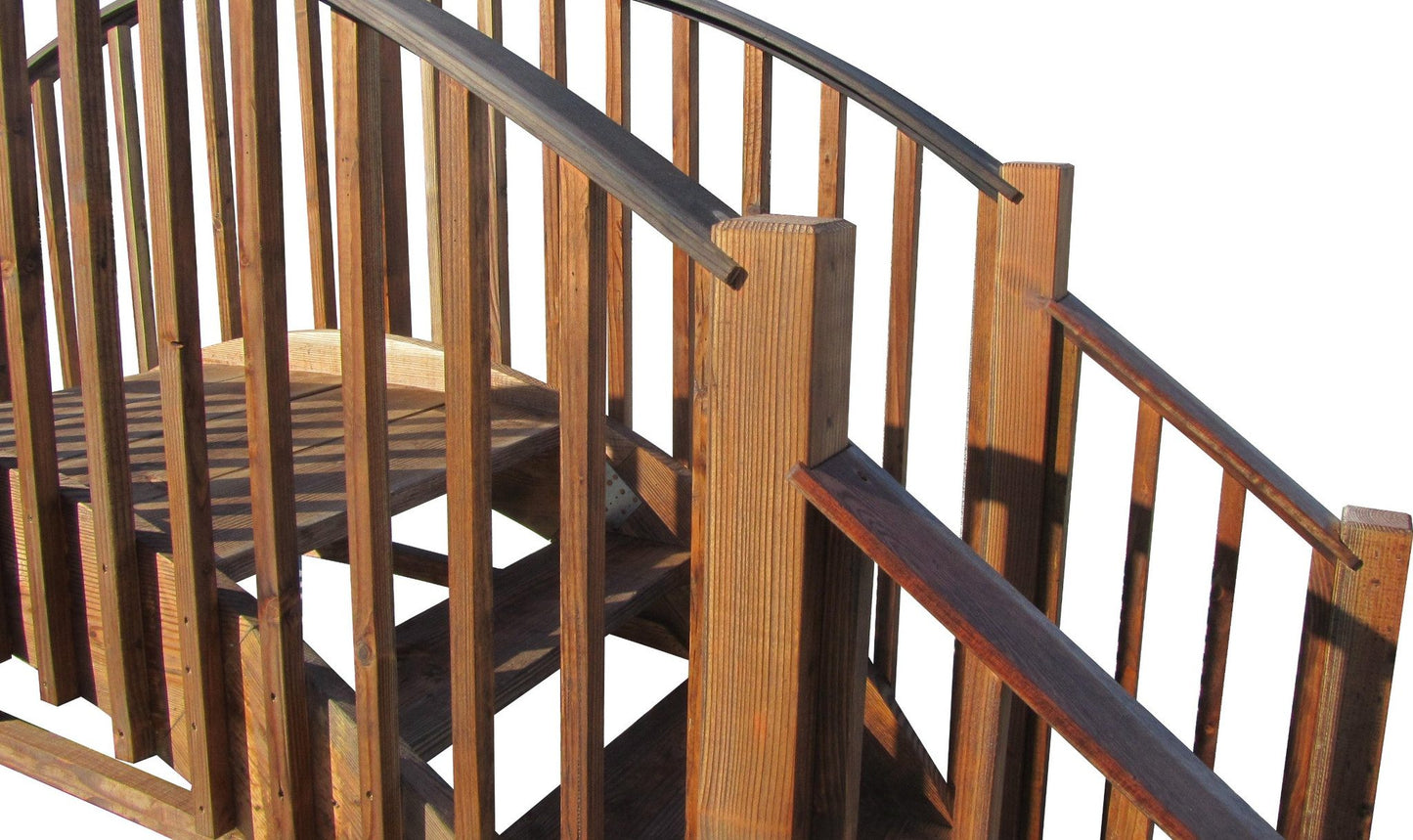 Imperial Wooden Garden Bridge with Stairs 4 Rail Extensions 8 ft.
