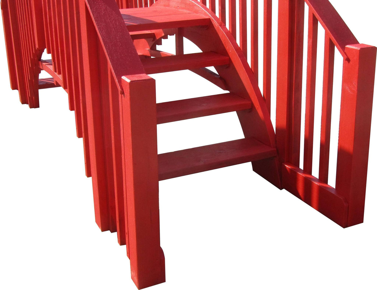 Imperial Wooden Garden Bridge with Stairs 4 Rail Extensions 8 ft.