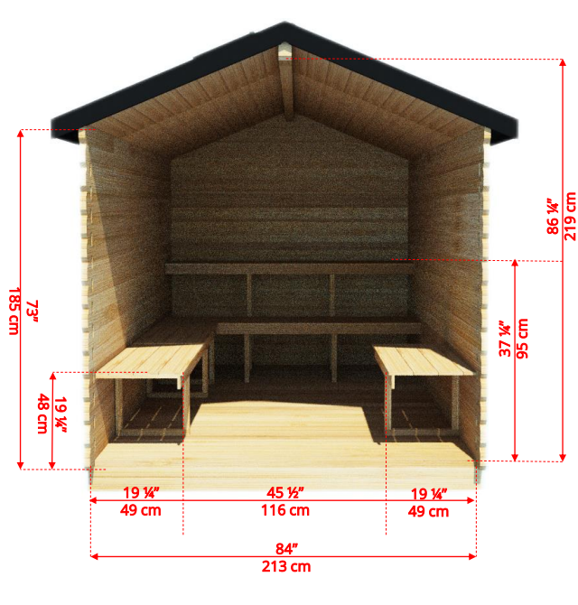 6 Person Cabin Sauna with Changeroom - Georgian