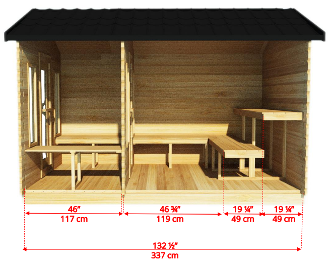 6 Person Cabin Sauna with Changeroom - Georgian