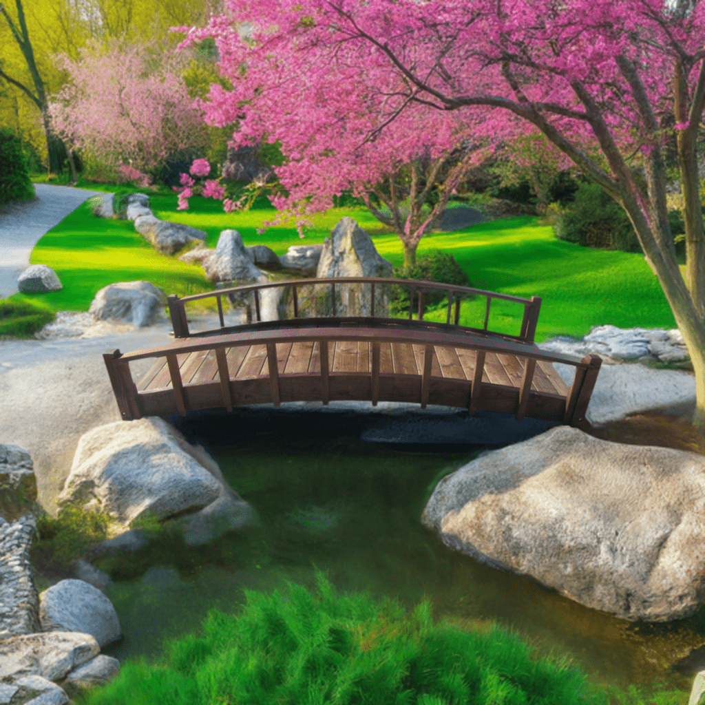 Japanese Wood Garden Bridge 8 ft.