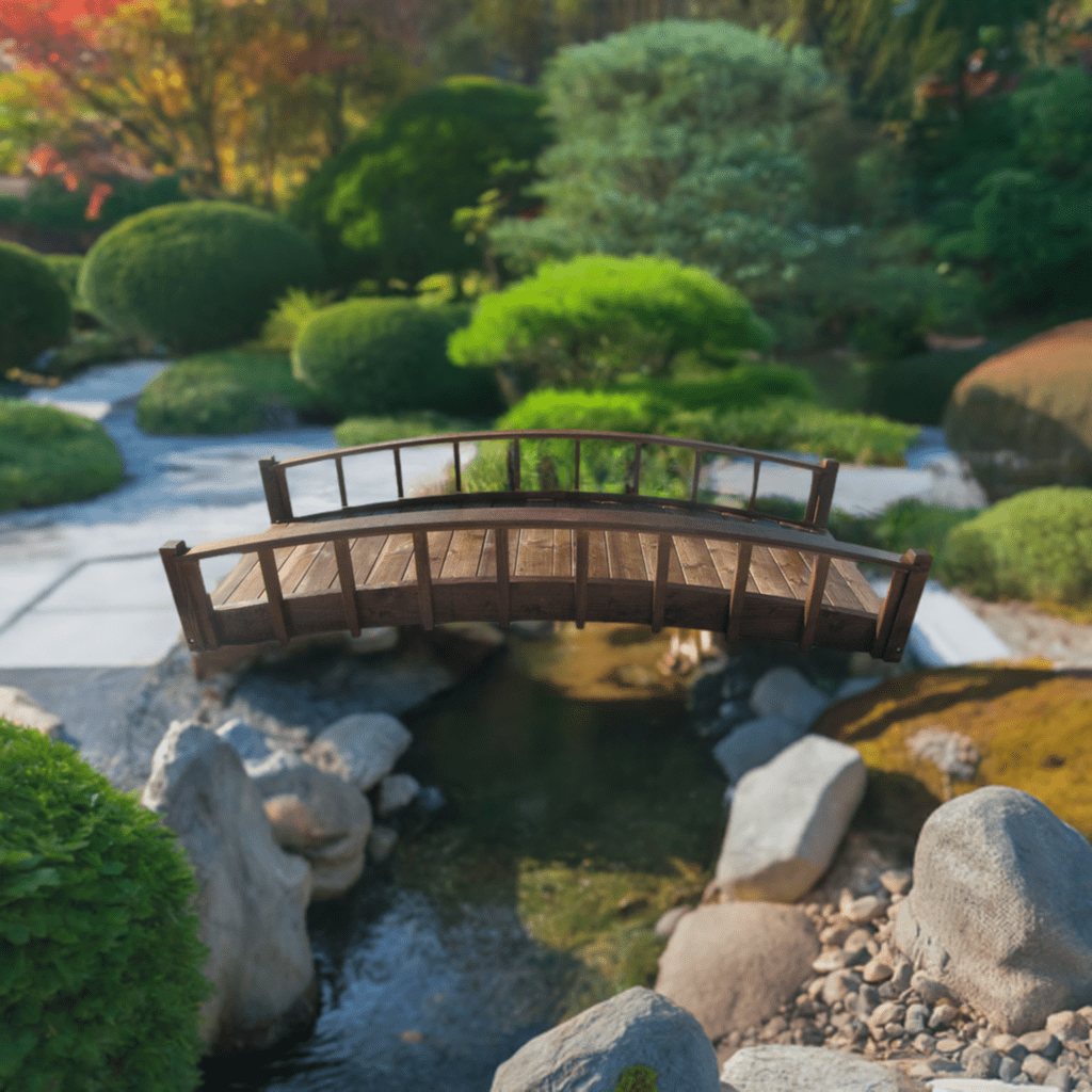 Japanese Wood Garden Bridge 8 ft.