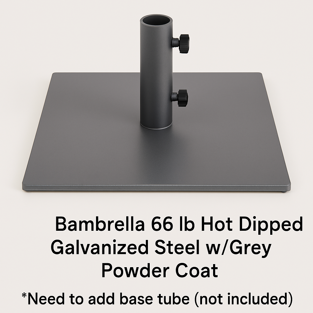 Bambrella 66 lb Hot Dipped Galvanized Steel Base with Grey Powder Coat (Base Tube Not Included)