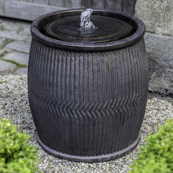 Campania International Rain Barrel Outdoor Water Fountain-Bronze