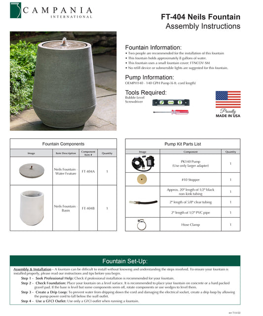 Campania International Neils Contemporary Fountain