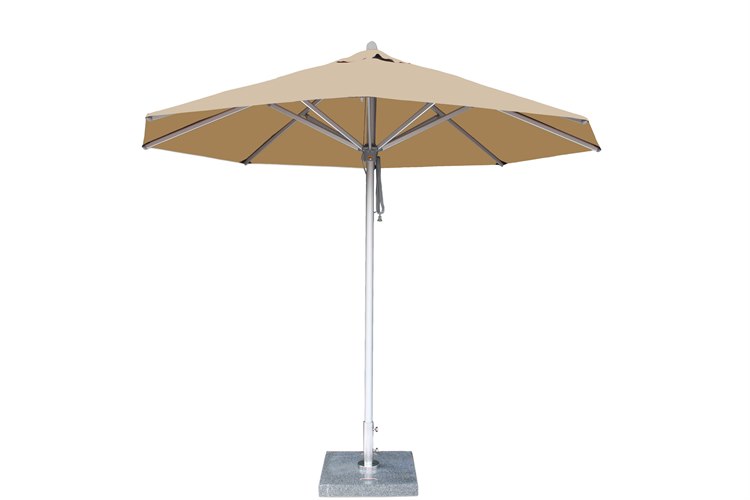 Bambrella Hurricane Round Pulley Lift Patio Umbrella —Aluminum Frame