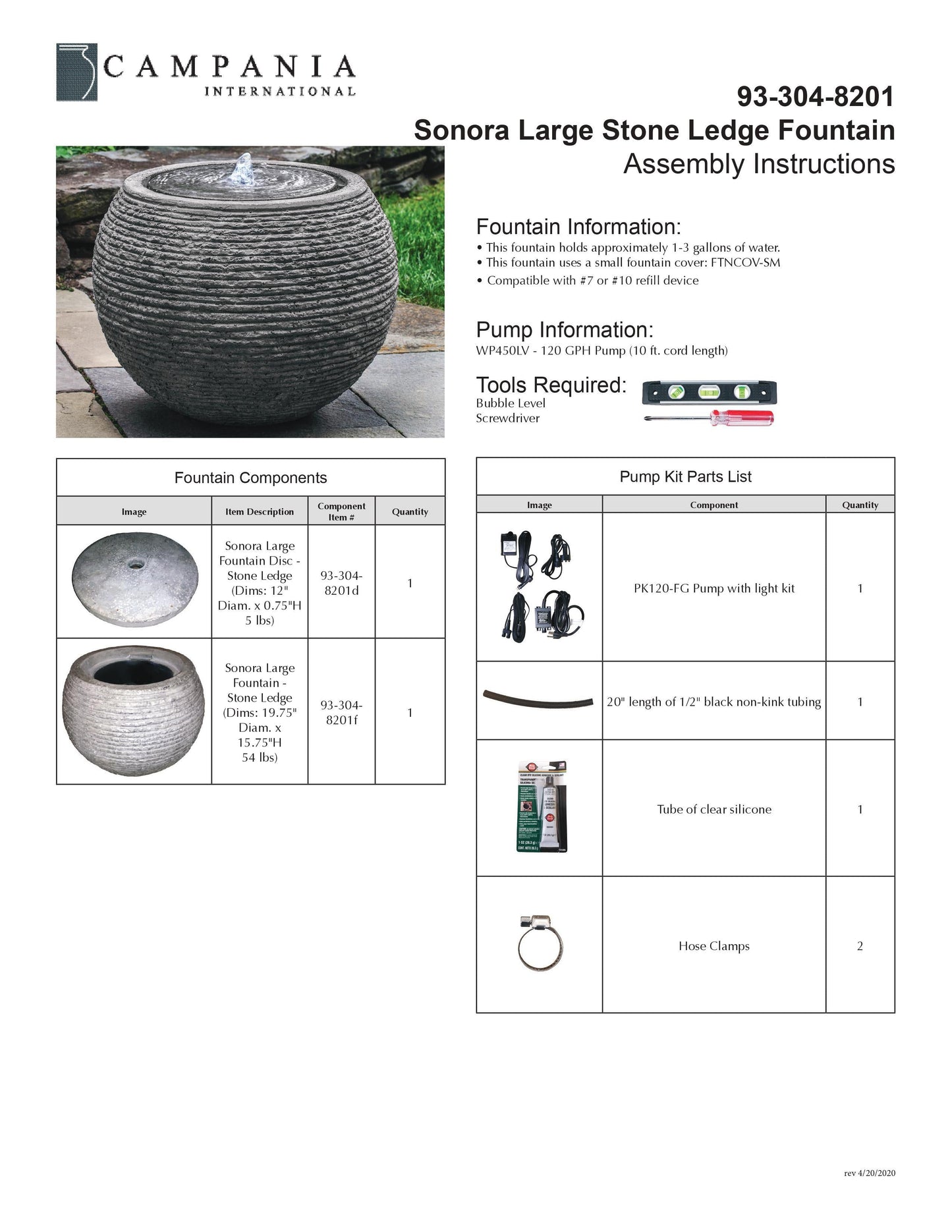 Sonora Large Outdoor Water Fountain - Stone Ledge Campania International