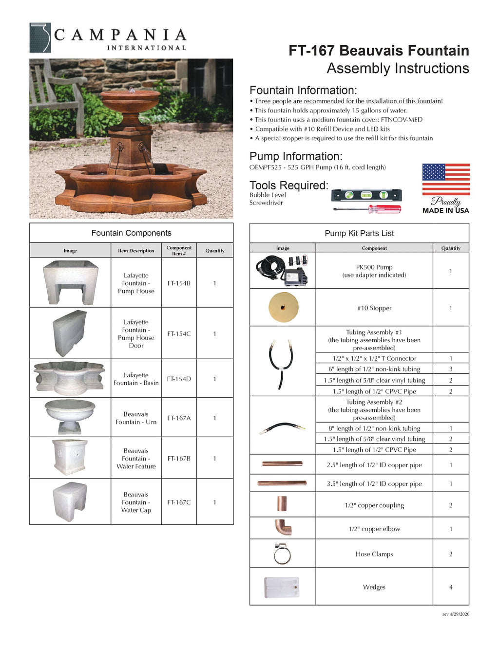 Campania International Beauvais Water Fountain with Basin/Pool