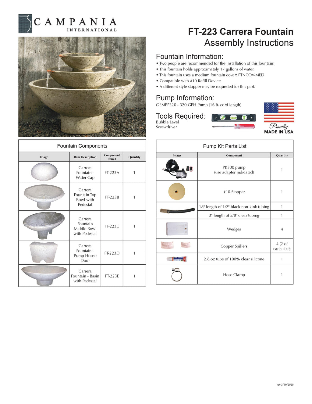 Campania International Carrera Oval Fountain