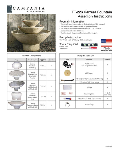 Campania International Carrera Oval Fountain