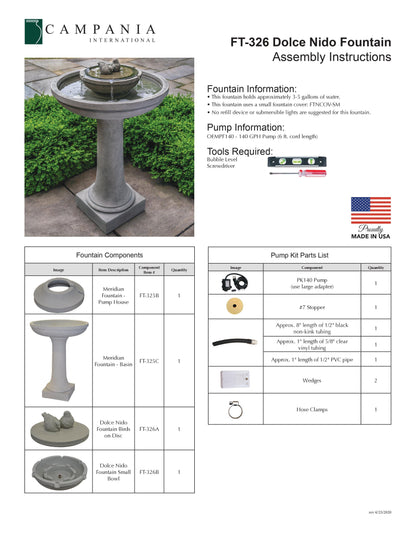 Campania International Dolce Nido Fountain