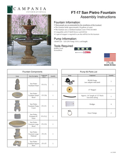 Campania International San Pietro Outdoor Water Fountain
