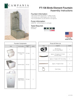 Campania International Bird Element Fountain