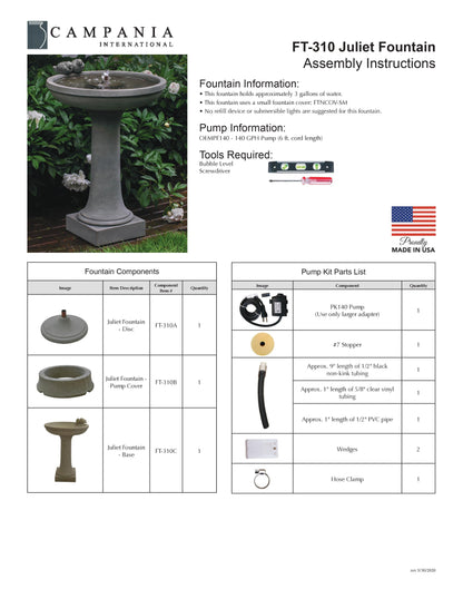 Campania International Juliet Fountain