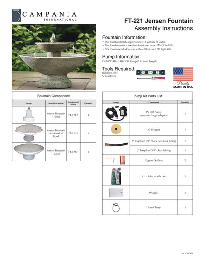 Campania International Jensen Oval Fountain
