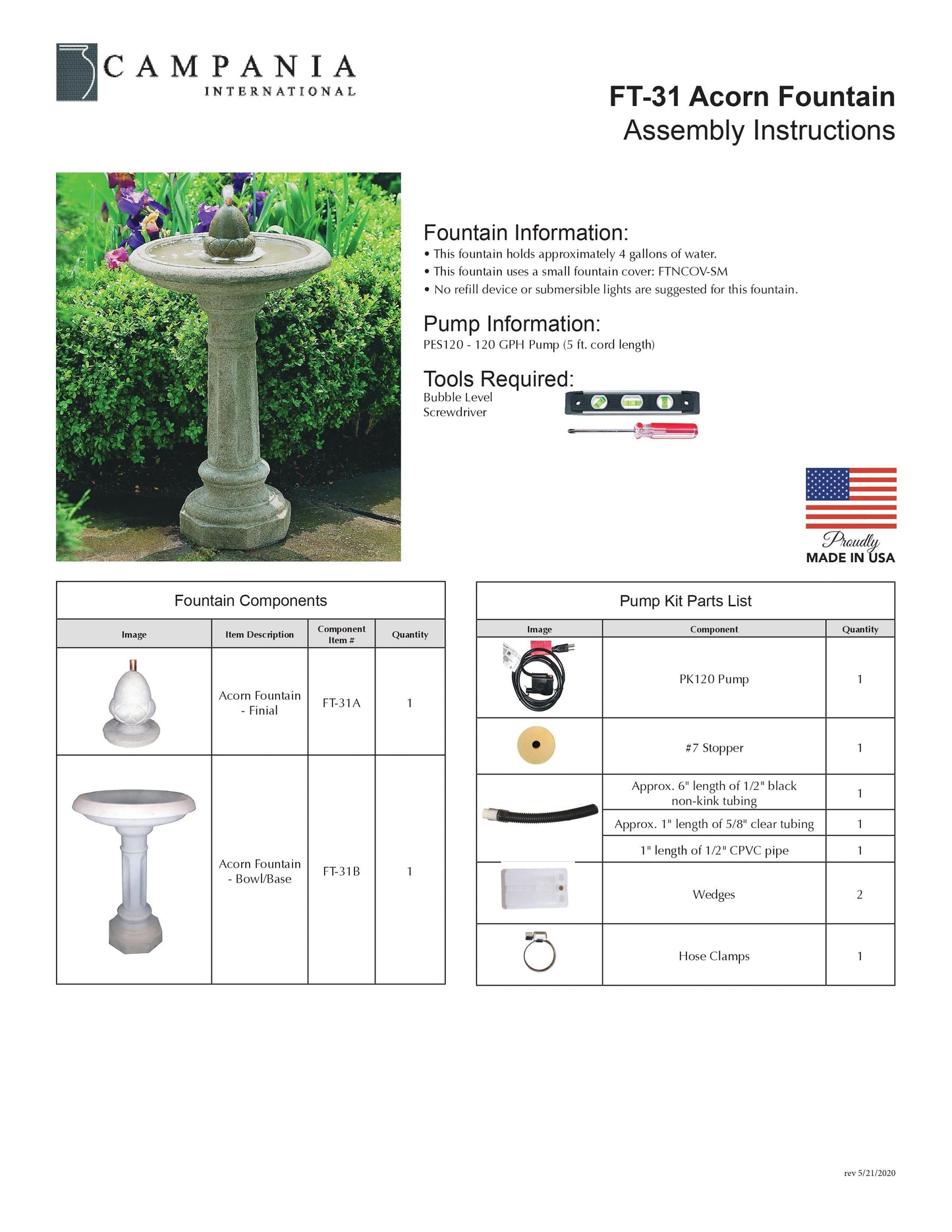 Campania International Acorn Fountain