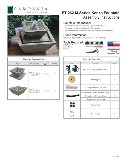 Campania International M-Series Kenzo Fountain