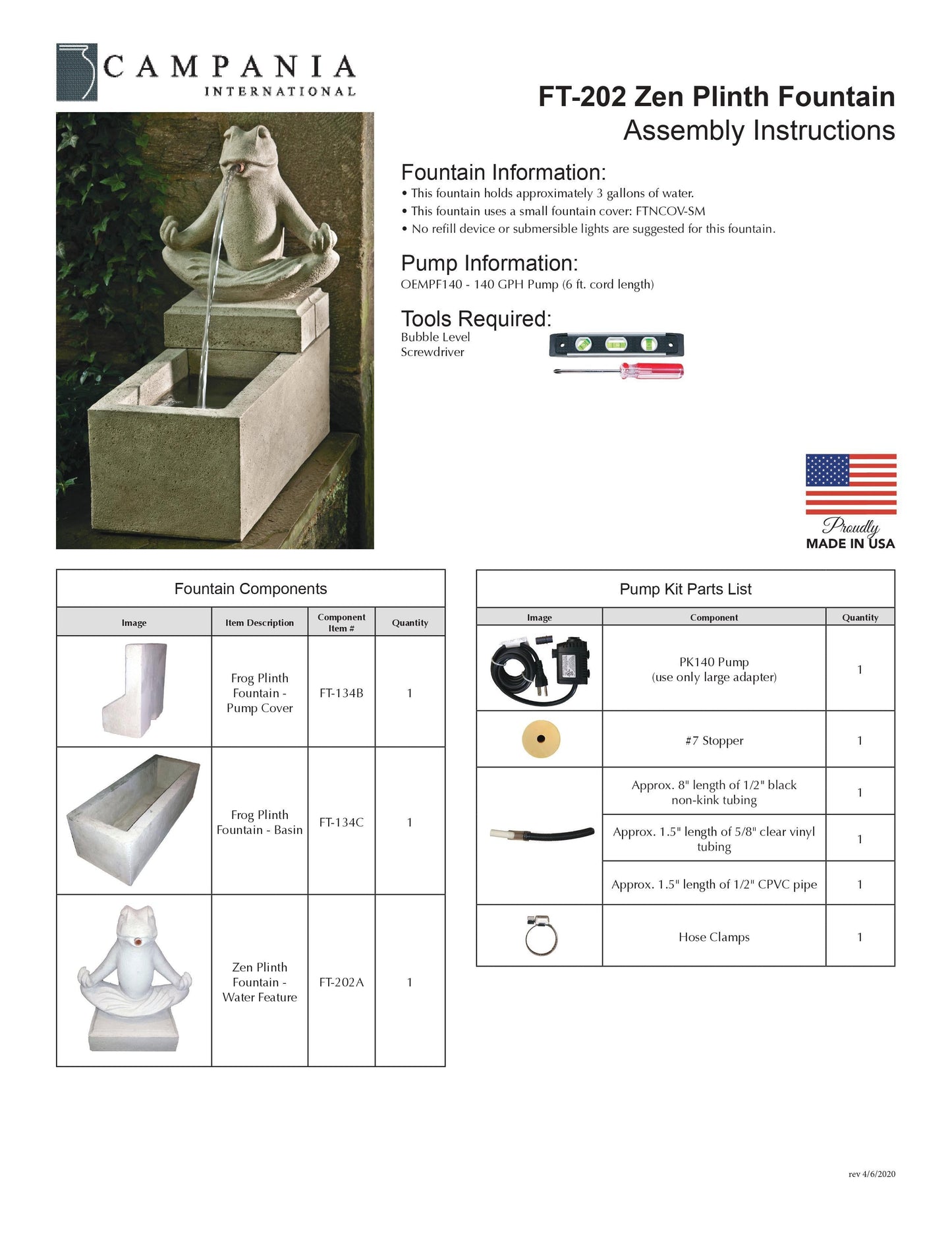 Campania International Zen Plinth Fountain