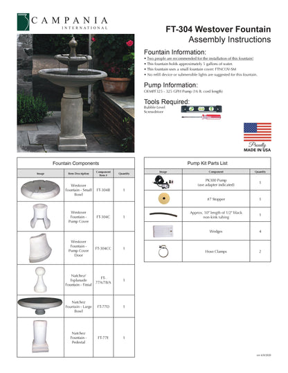 Campania International Westover two tier Garden Fountain