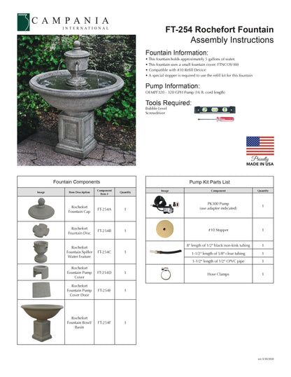 Campania International Rochefort Outdoor Water Fountain