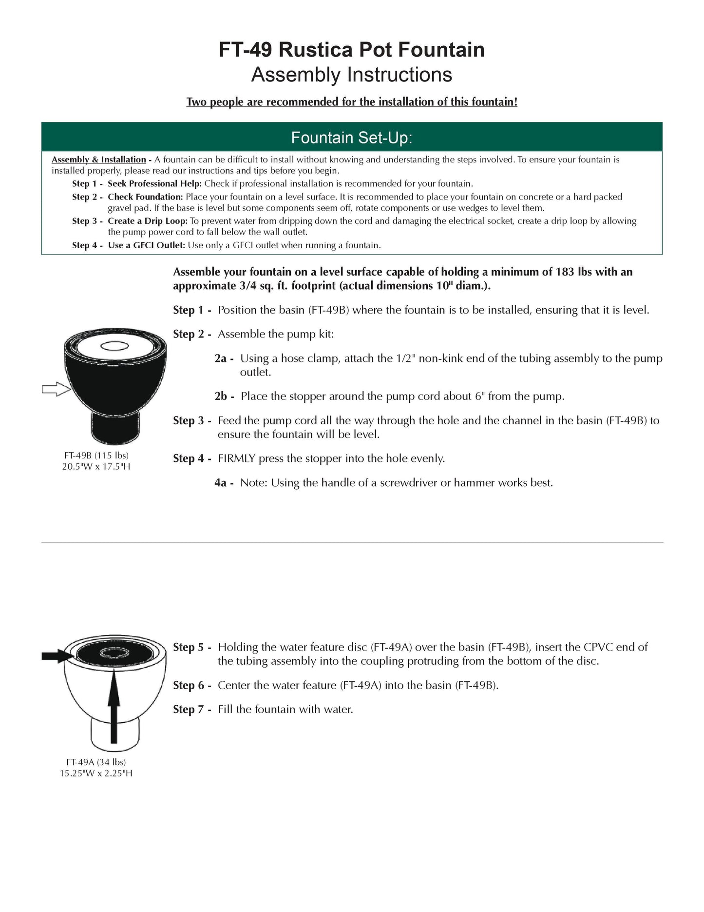 Campania International Rustica Pot Outdoor Water Fountain