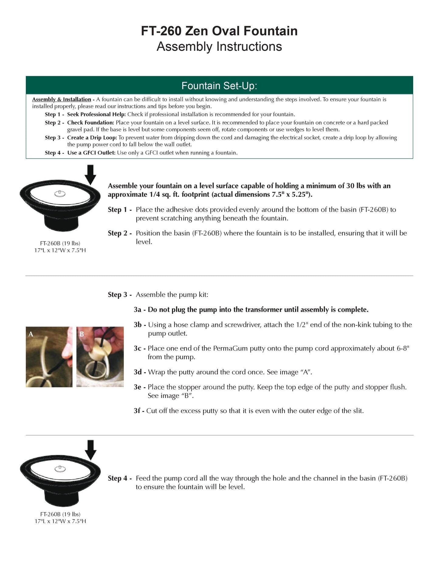 Campania International Zen Oval Garden Water Fountain