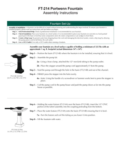 Campania International Portwenn Outdoor Water Fountain