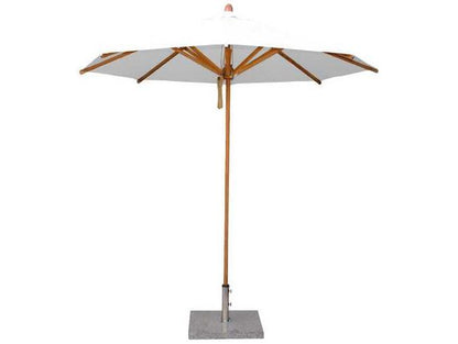 Bambrella Levante Bamboo 8.5' Round Outdoor Umbrella with Pulley Lift