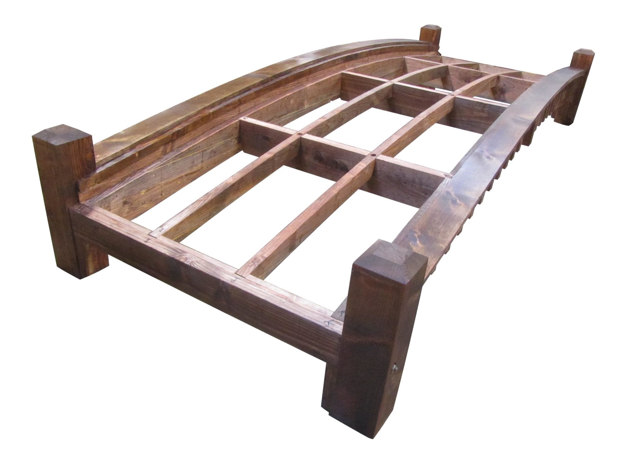 Wooden Garden Bridge with Low Rails 12 ft.