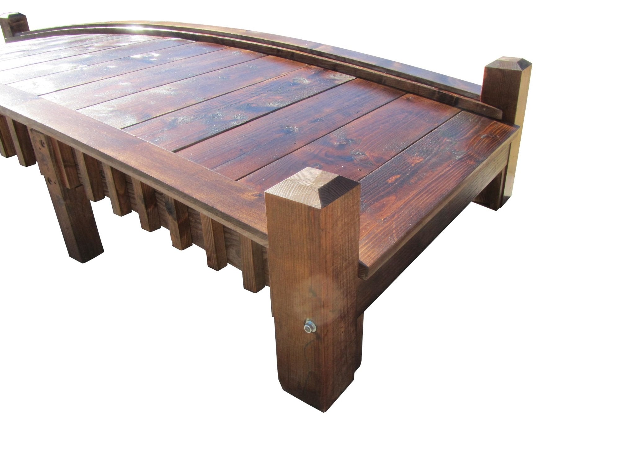 Wooden Garden Bridge with Low Rails 12 ft.