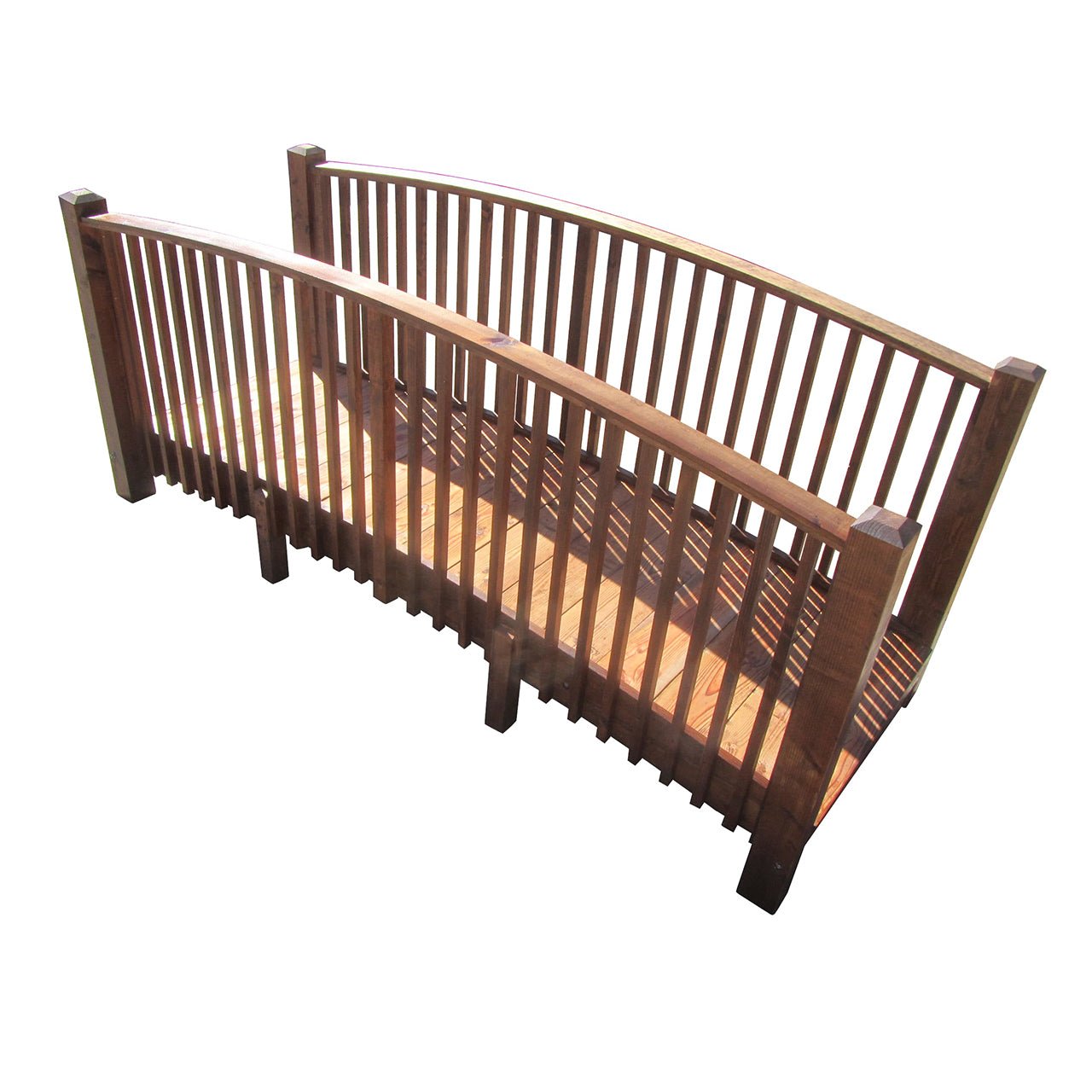 Wooden Garden Bridge with High Rails 12 ft.